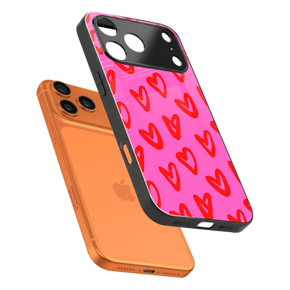Heart Bloom sleek iphone 17 pro max cover with tempered glass back and TPU edges