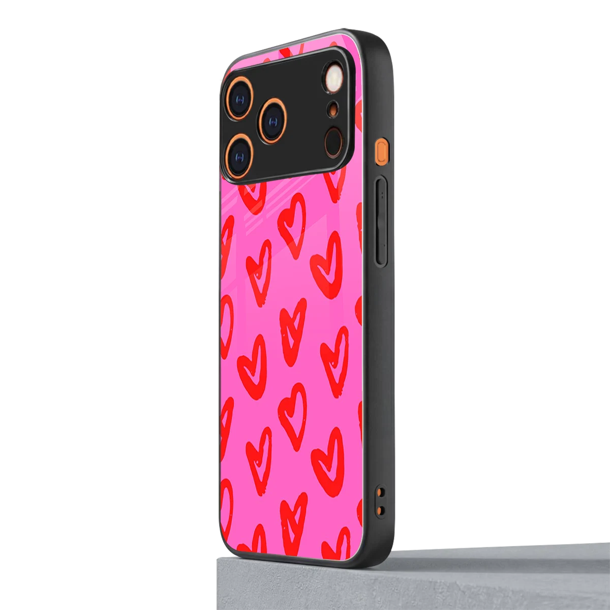 Heart Bloom iphone 17 pro max mobile cover | shockproof glass phone case