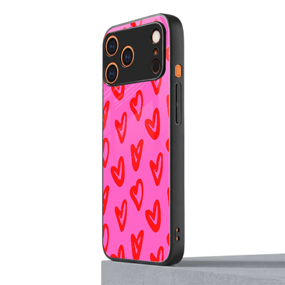 Heart Bloom iphone 17 pro max mobile cover | shockproof glass phone case