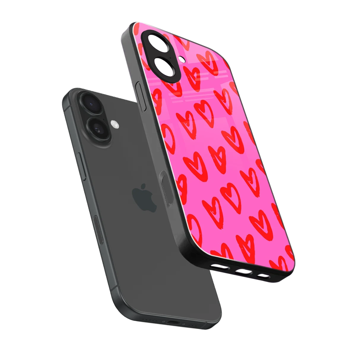 Heart Bloom sleek iphone 17 cover with tempered glass back and TPU edges