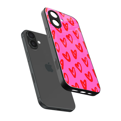 Heart Bloom sleek iphone 17 cover with tempered glass back and TPU edges