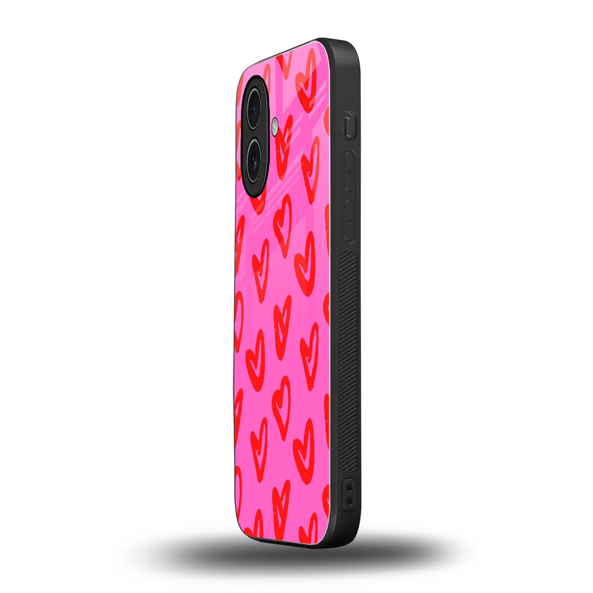 Heart Bloom iphone 17 mobile cover | shockproof glass phone case