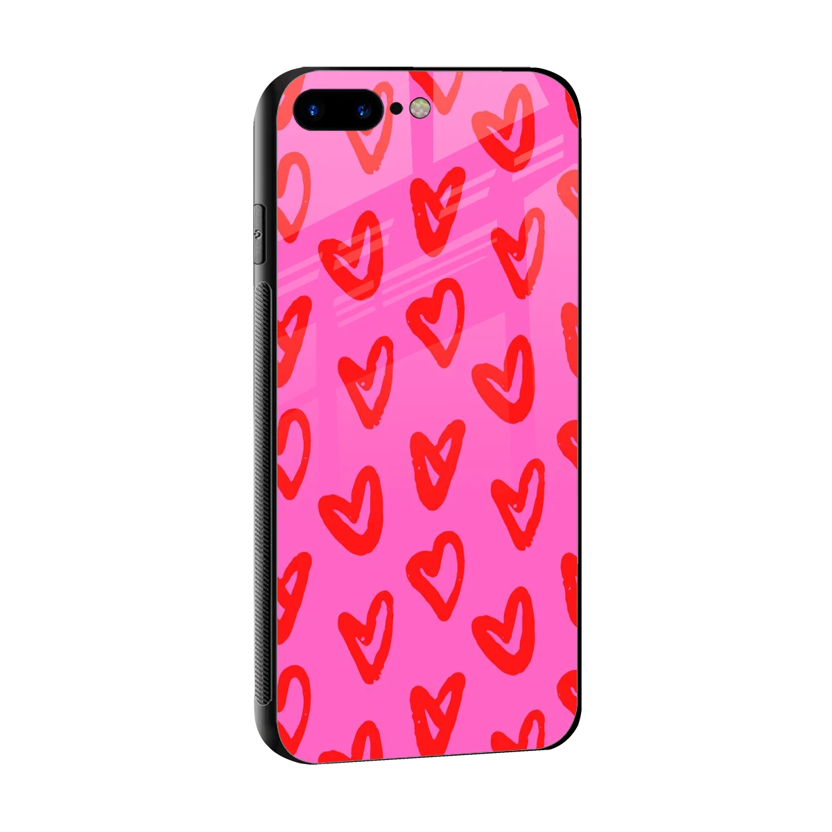 Heart Bloom sleek iphone 8 plus cover with tempered glass back and TPU edges