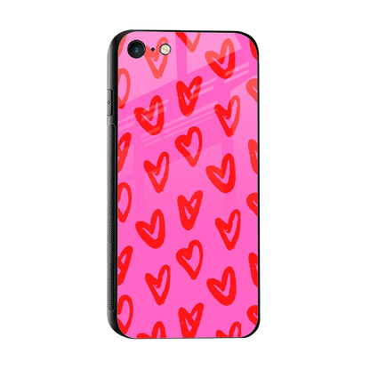 Heart Bloom sleek iphone 7 cover with tempered glass back and TPU edges