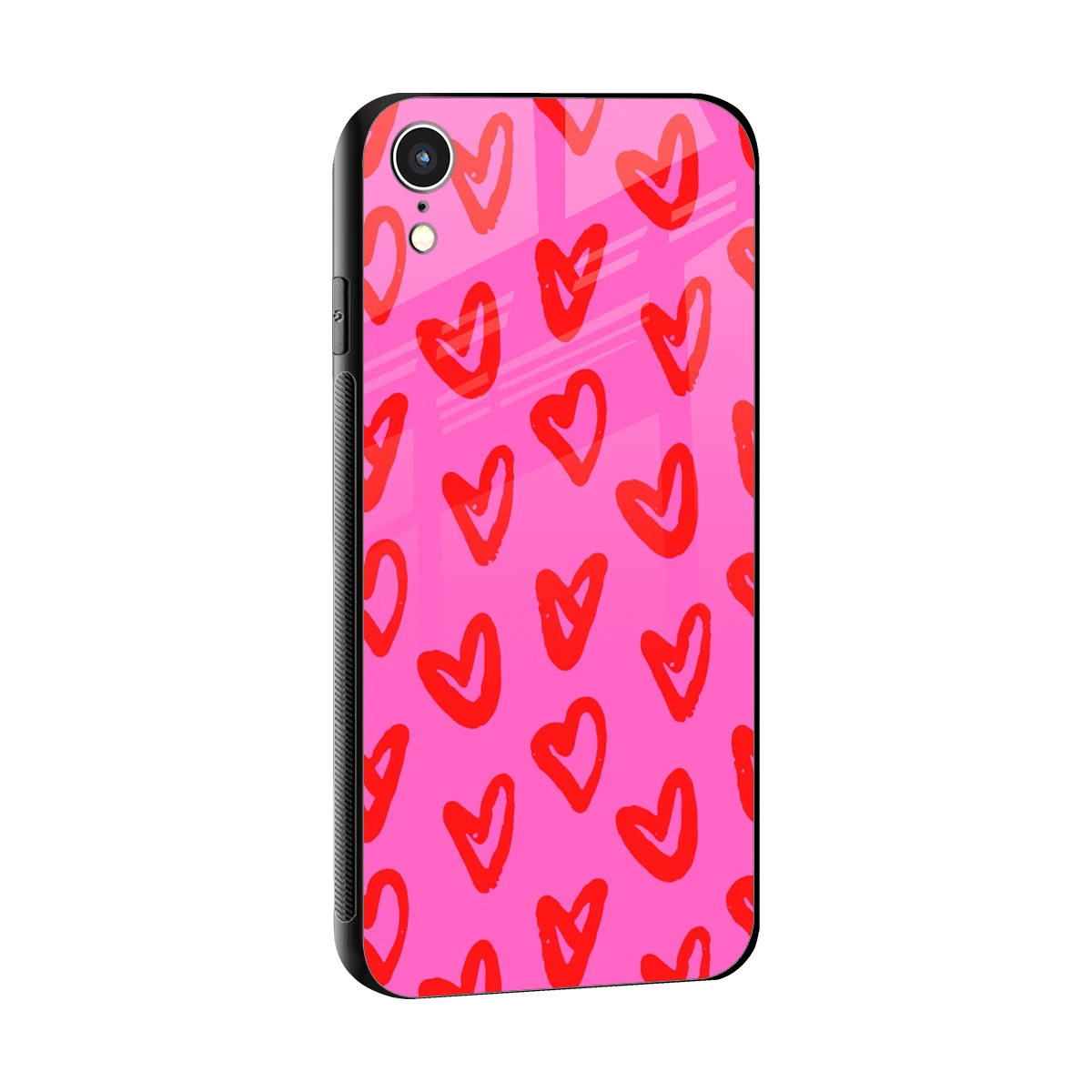 Heart Bloom sleek iphone xr cover with tempered glass back and TPU edges