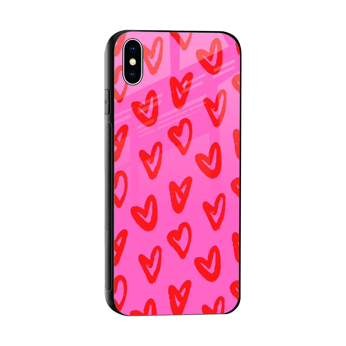 Heart Bloom sleek iphone xs max cover with tempered glass back and TPU edges