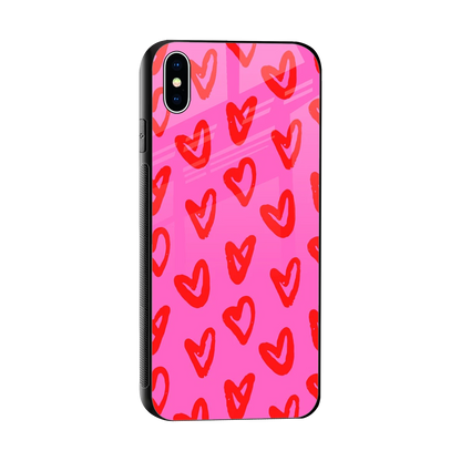 Heart Bloom sleek iphone xs max cover with tempered glass back and TPU edges