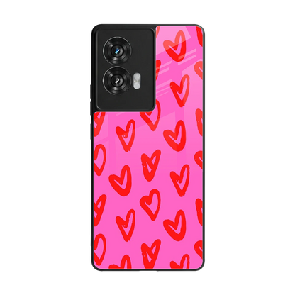 Heart Bloom back phone cover | glass case for motorola edge 50 fusion