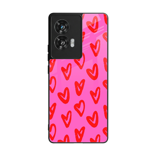 Heart Bloom back phone cover | glass case for motorola edge 50 fusion