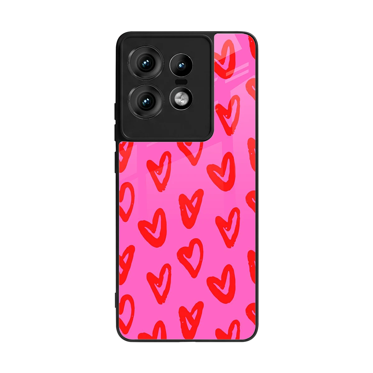 Heart Bloom back phone cover | glass case for motorola edge 50 pro