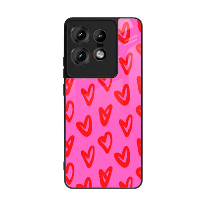 Heart Bloom back phone cover | glass case for motorola edge 50 pro