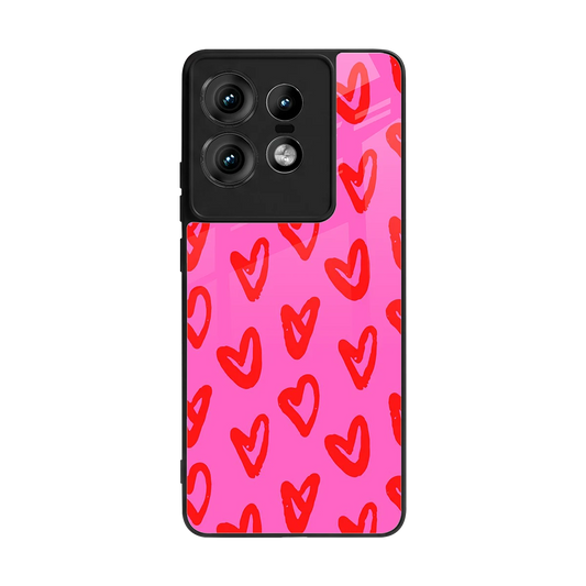 Heart Bloom back phone cover | glass case for motorola edge 50 pro