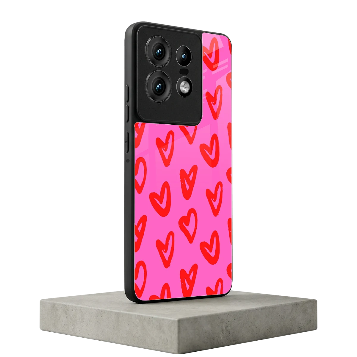 Heart Bloom motorola edge 50 pro mobile cover | shockproof glass phone case