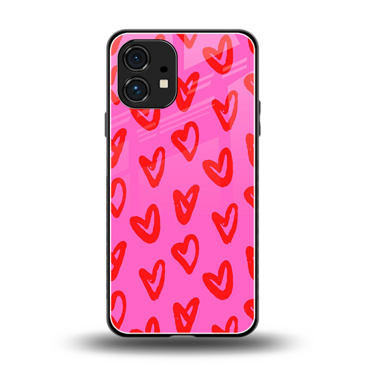 Heart Bloom back phone cover | glass case for nothing phone 1