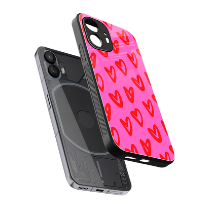 Heart Bloom sleek nothing phone 2 cover with tempered glass back and TPU edges