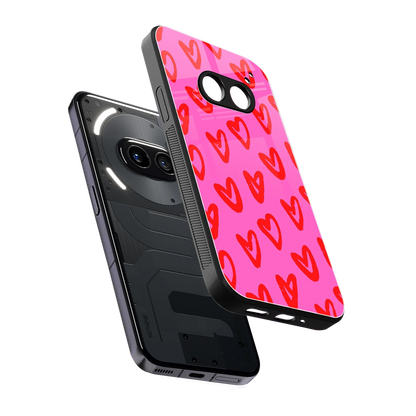 Heart Bloom sleek nothing phone 2a plus cover with tempered glass back and TPU edges