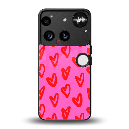Heart Bloom back phone cover | glass case for nothing phone 3