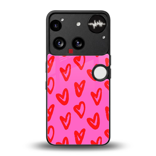 Heart Bloom back phone cover | glass case for nothing phone 3