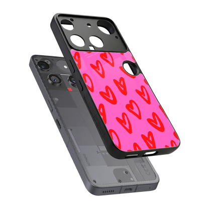 Heart Bloom sleek nothing phone 3 cover with tempered glass back and TPU edges