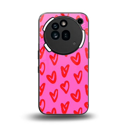 Heart Bloom back phone cover | glass case for nothing phone 3a pro