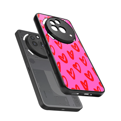 Heart Bloom sleek nothing phone 3a pro cover with tempered glass back and TPU edges
