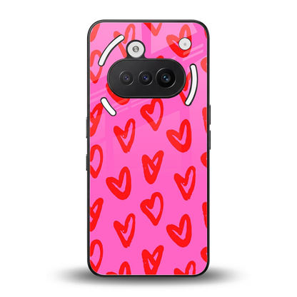 Heart Bloom back phone cover | glass case for nothing phone 3a