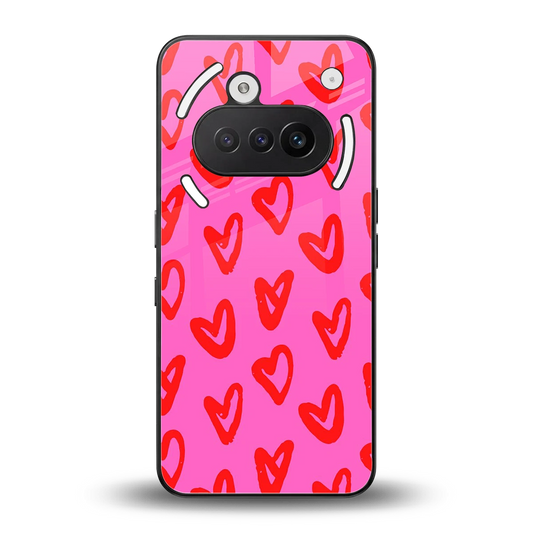 Heart Bloom back phone cover | glass case for nothing phone 3a