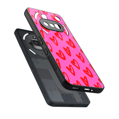 Heart Bloom sleek nothing phone 3a cover with tempered glass back and TPU edges