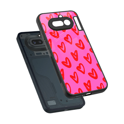 Heart Bloom sleek nothing phone 4a cover with tempered glass back and TPU edges