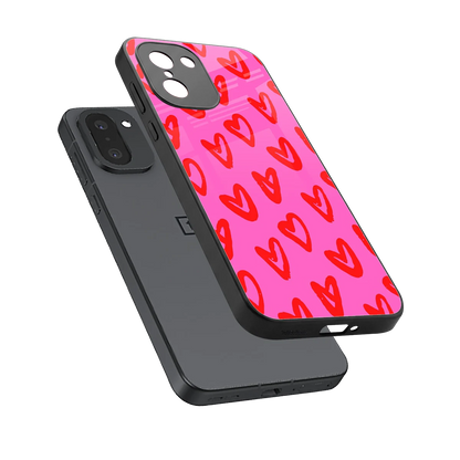 Heart Bloom sleek oneplus 15r cover with tempered glass back and TPU edges