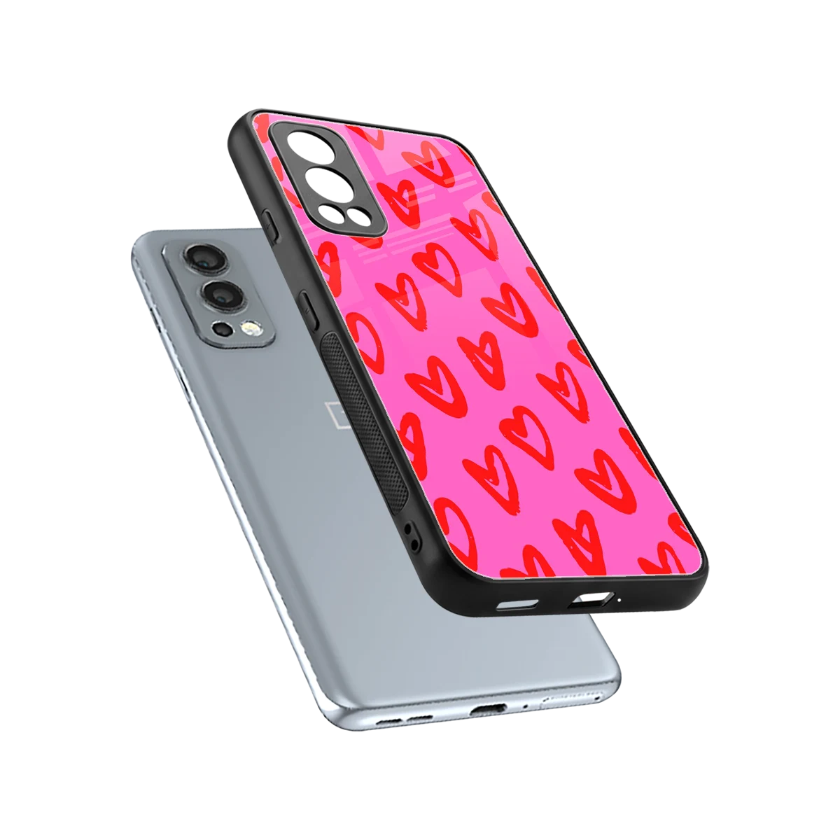 Heart Bloom sleek oneplus nord 2 cover with tempered glass back and TPU edges
