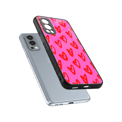 Heart Bloom sleek oneplus nord 2 cover with tempered glass back and TPU edges