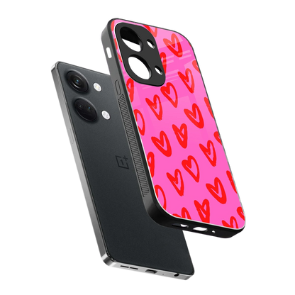Heart Bloom sleek oneplus nord 3 cover with tempered glass back and TPU edges