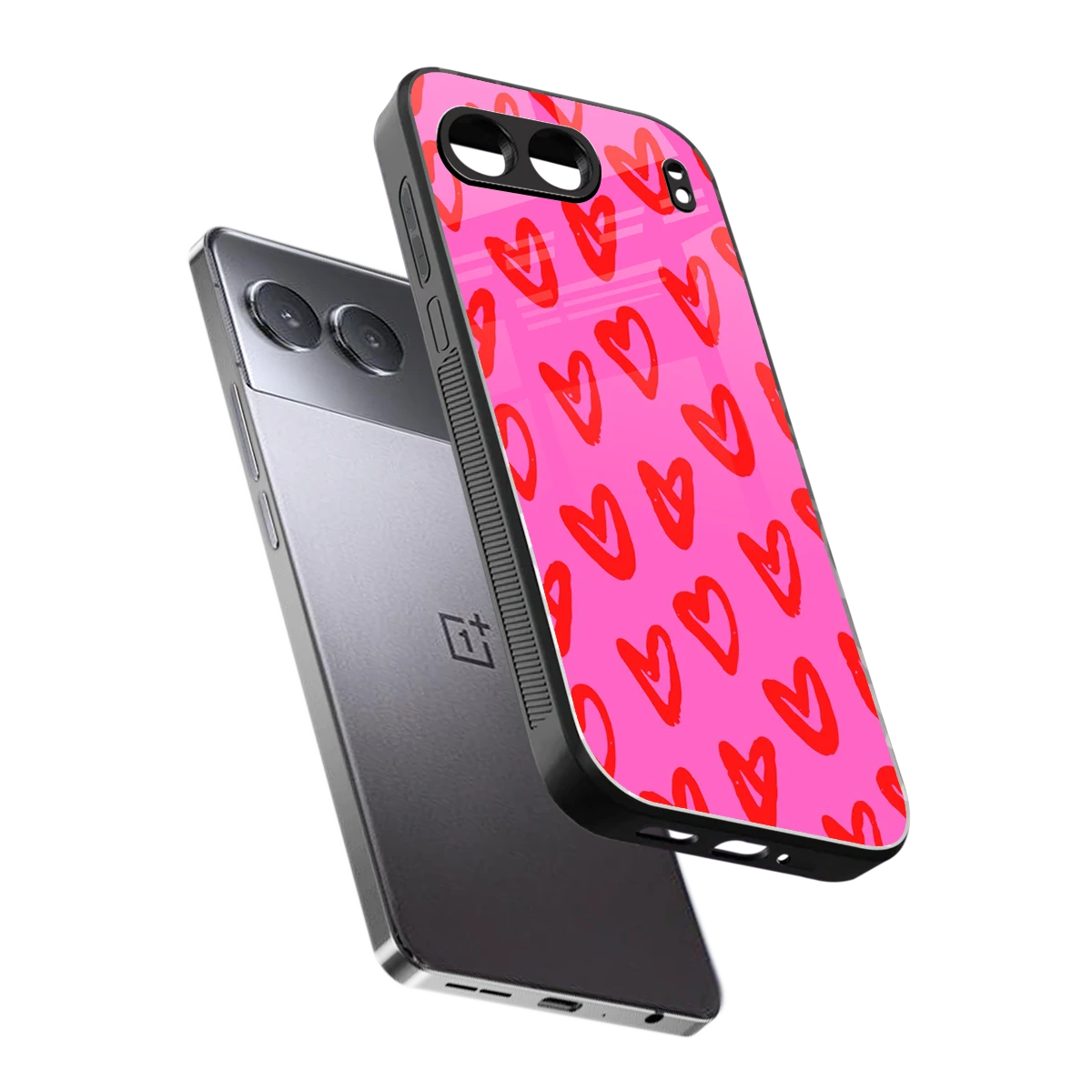 Heart Bloom sleek oneplus nord 4 cover with tempered glass back and TPU edges