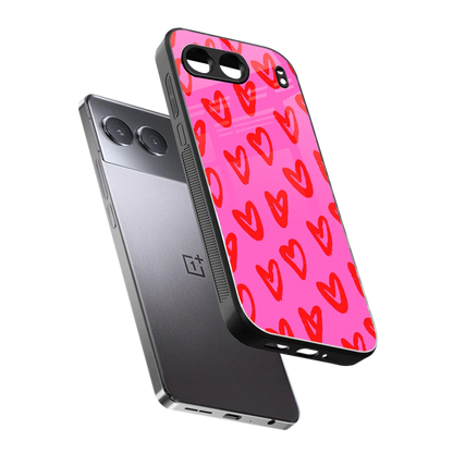 Heart Bloom sleek oneplus nord 4 cover with tempered glass back and TPU edges