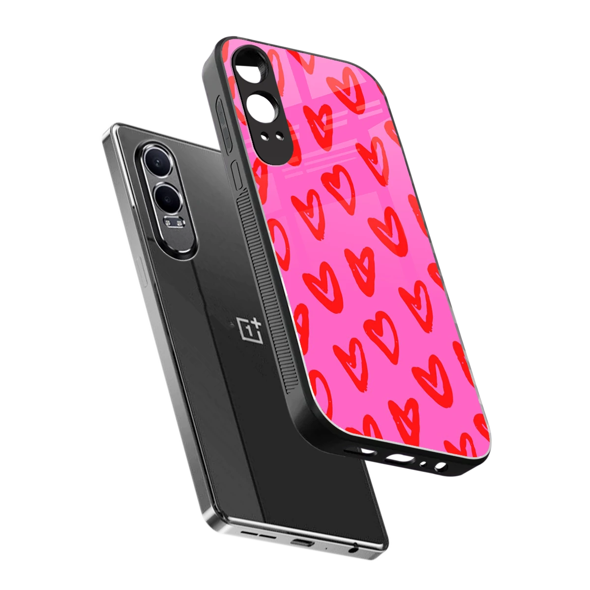 Heart Bloom sleek oneplus nord ce 4 lite cover with tempered glass back and TPU edges