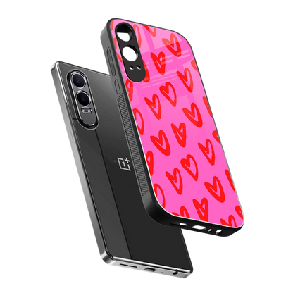 Heart Bloom sleek oneplus nord ce 4 lite cover with tempered glass back and TPU edges