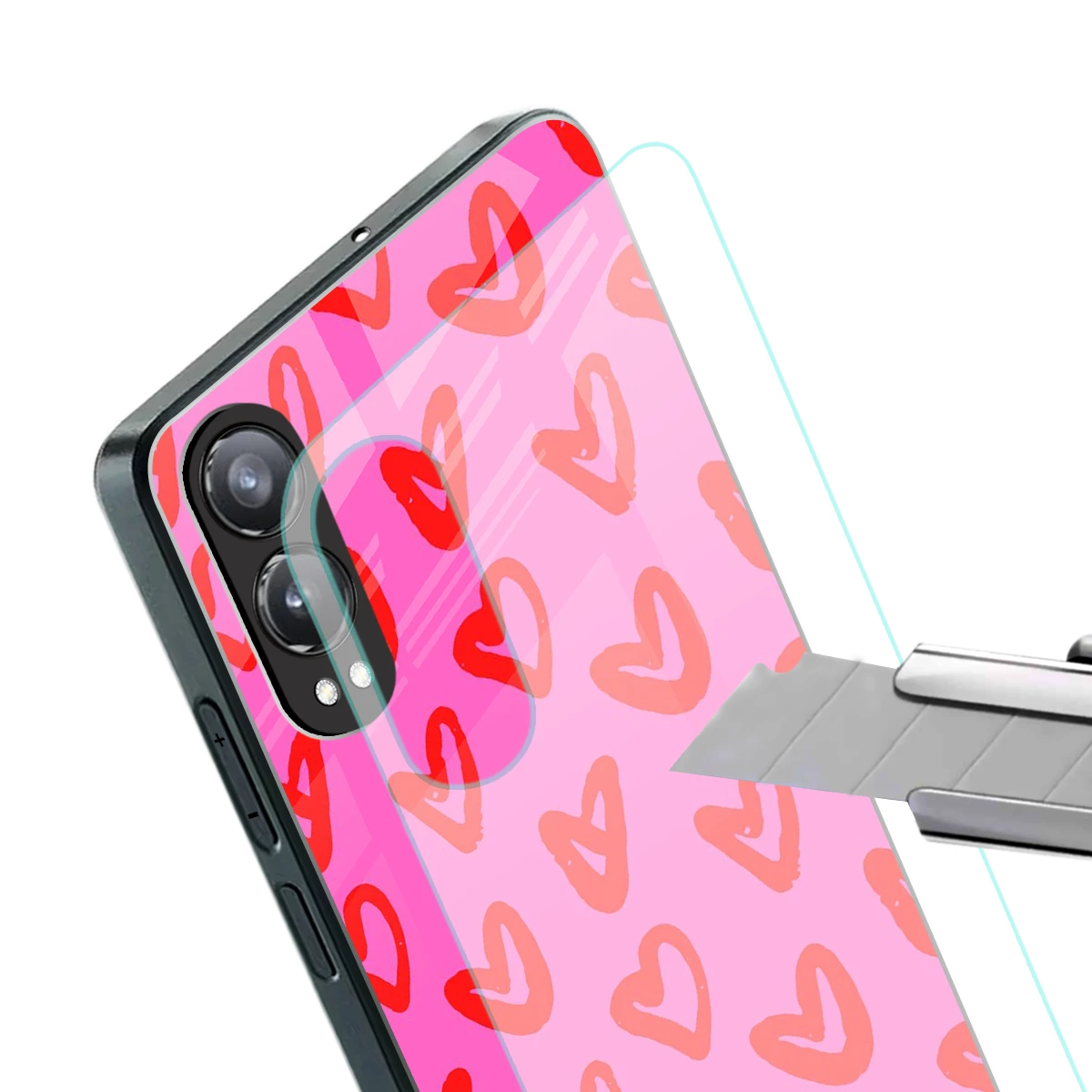 Heart Bloom stylish phone case for oneplus nord ce 4 lite | glossy glass and slim fit