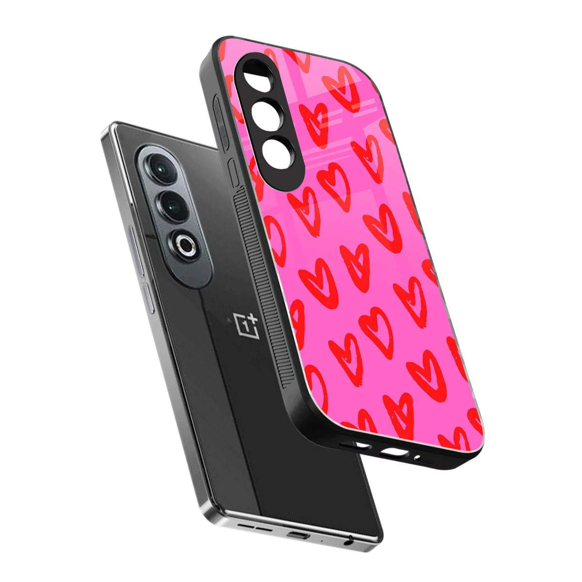 Heart Bloom sleek oneplus nord ce 4 cover with tempered glass back and TPU edges