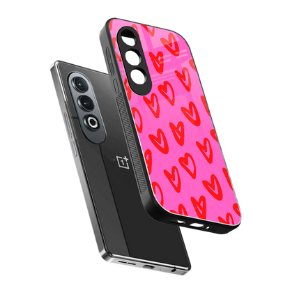 Heart Bloom sleek oneplus nord ce 4 cover with tempered glass back and TPU edges