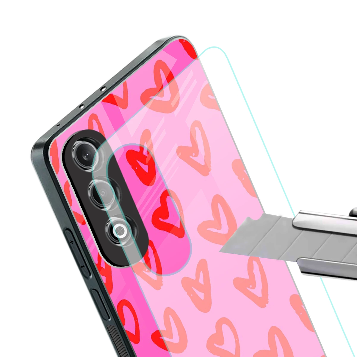 Heart Bloom stylish phone case for oneplus nord ce 4 | glossy glass and slim fit
