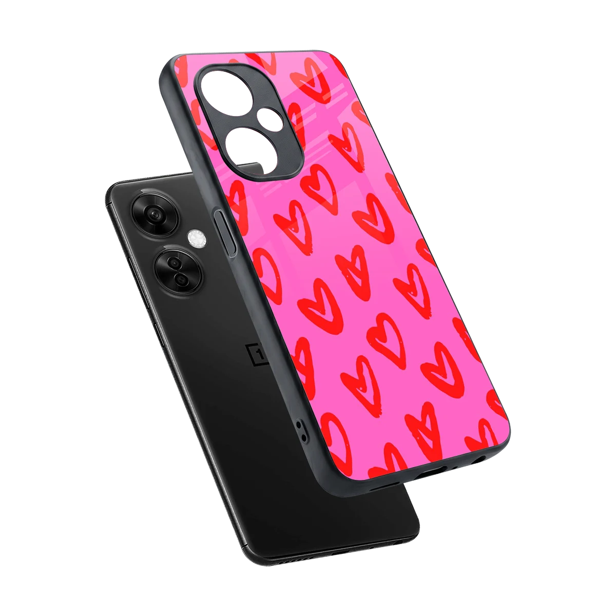 Heart Bloom sleek oneplus nord ce 3 lite cover with tempered glass back and TPU edges