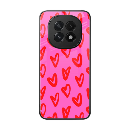 Heart Bloom back phone cover | glass case for oppo f29 5g