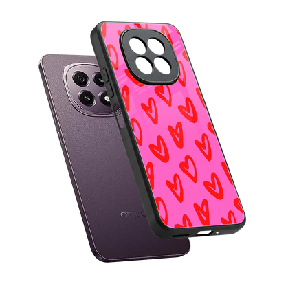 Heart Bloom sleek oppo f29 5g cover with tempered glass back and TPU edges