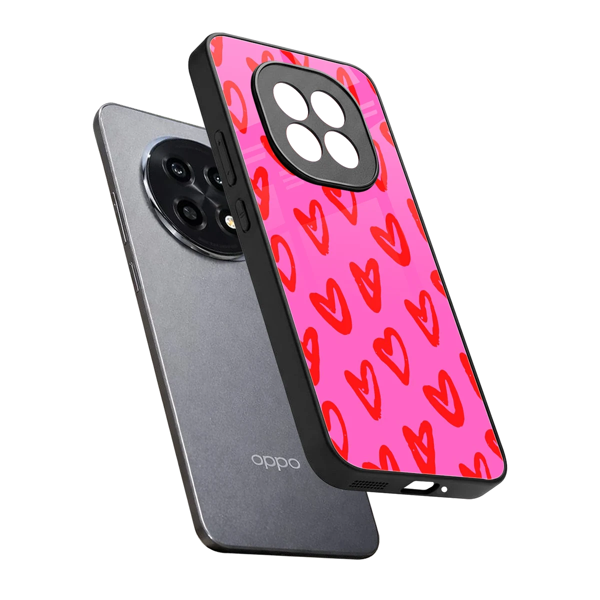 Heart Bloom sleek oppo f29 pro 5g cover with tempered glass back and TPU edges