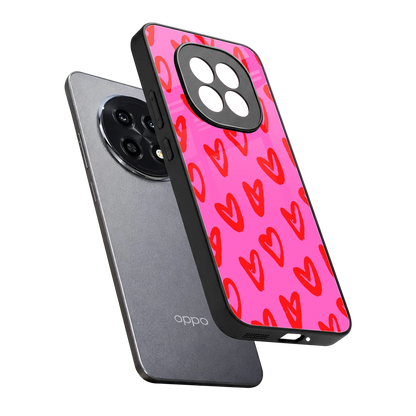 Heart Bloom sleek oppo f29 pro 5g cover with tempered glass back and TPU edges