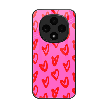 Heart Bloom back phone cover | glass case for oppo f31 pro 5g
