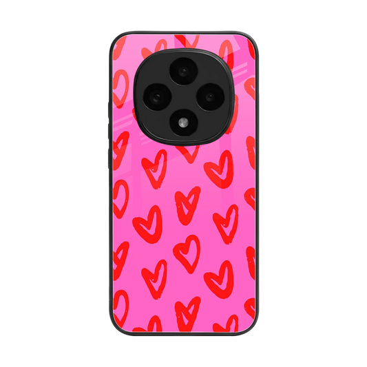 Heart Bloom back phone cover | glass case for oppo f31 pro 5g