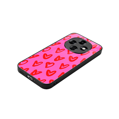 Heart Bloom stylish phone case for oppo f31 pro 5g | glossy glass and slim fit