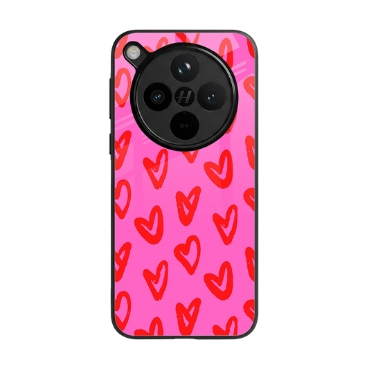 Heart Bloom back phone cover | glass case for oppo find x8